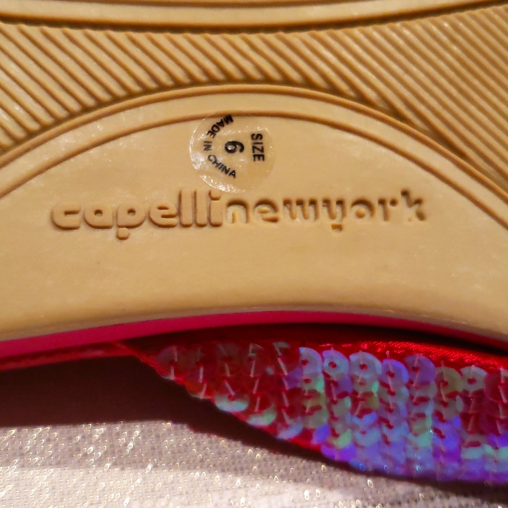 Capelli New York NEW Sequined Mules Slippers Slip-On Women's 6 Magenta Red NWOT - Picture 6 of 7